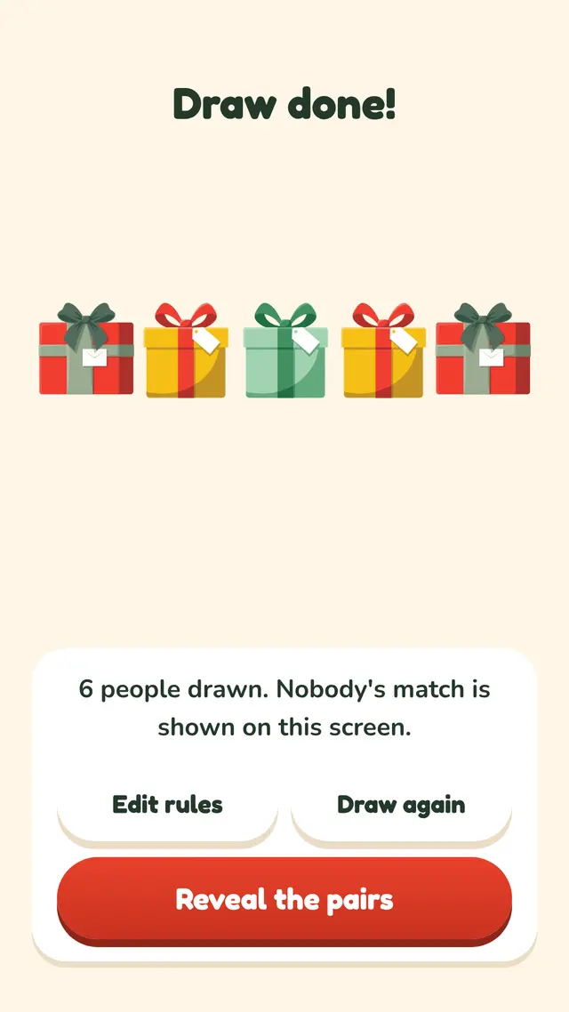 Secret Draw: the draw is done and ready to reveal